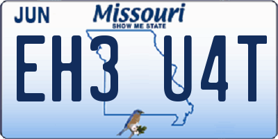 MO license plate EH3U4T