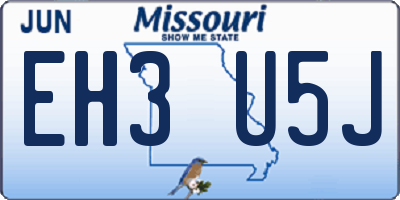 MO license plate EH3U5J