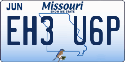 MO license plate EH3U6P