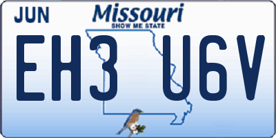 MO license plate EH3U6V