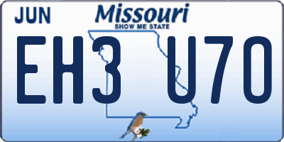 MO license plate EH3U7O