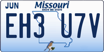 MO license plate EH3U7V
