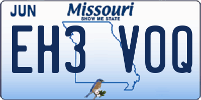 MO license plate EH3V0Q