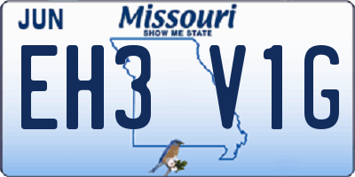 MO license plate EH3V1G