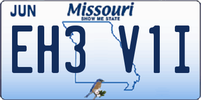MO license plate EH3V1I