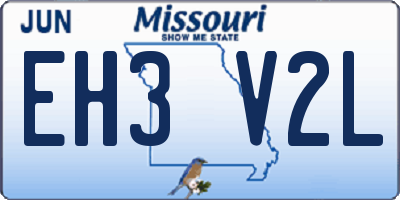 MO license plate EH3V2L