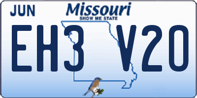 MO license plate EH3V2O
