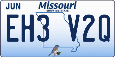 MO license plate EH3V2Q
