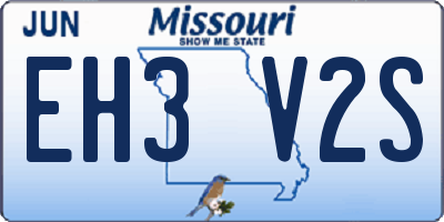 MO license plate EH3V2S