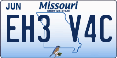 MO license plate EH3V4C