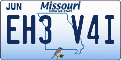 MO license plate EH3V4I