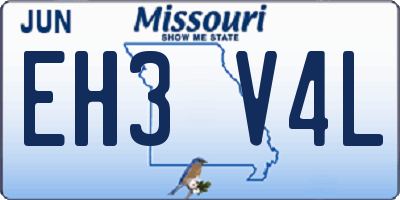 MO license plate EH3V4L