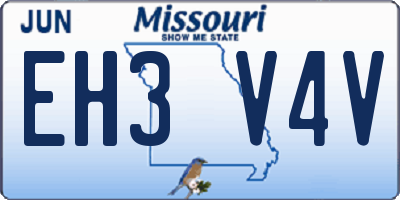 MO license plate EH3V4V
