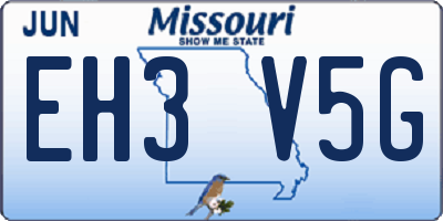 MO license plate EH3V5G