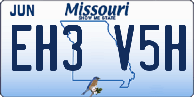 MO license plate EH3V5H