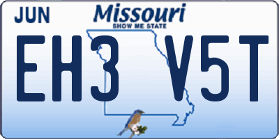 MO license plate EH3V5T