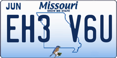 MO license plate EH3V6U