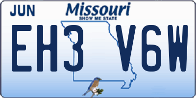 MO license plate EH3V6W