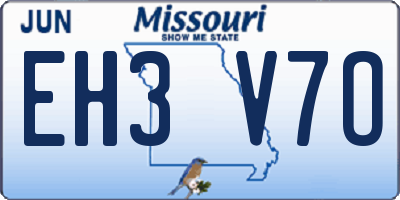 MO license plate EH3V7O