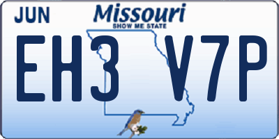 MO license plate EH3V7P