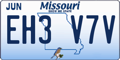 MO license plate EH3V7V