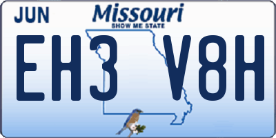 MO license plate EH3V8H