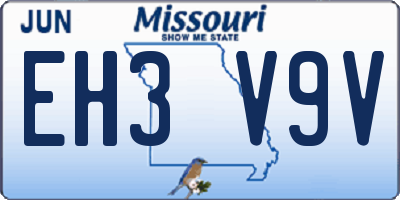 MO license plate EH3V9V