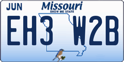 MO license plate EH3W2B