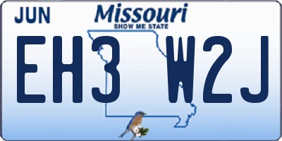 MO license plate EH3W2J