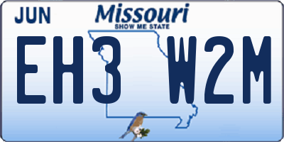 MO license plate EH3W2M