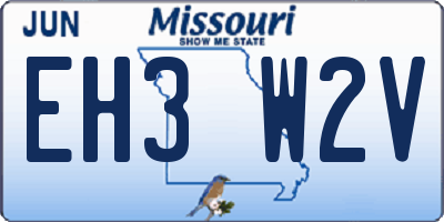 MO license plate EH3W2V