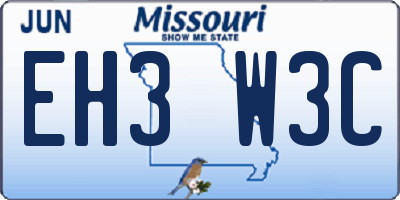 MO license plate EH3W3C