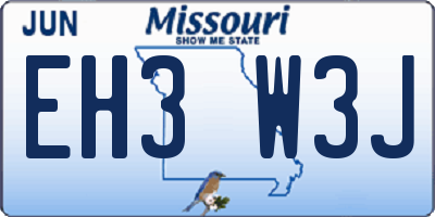 MO license plate EH3W3J