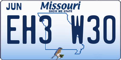 MO license plate EH3W3O