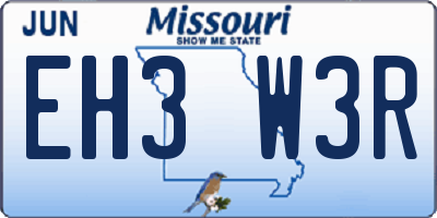 MO license plate EH3W3R