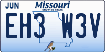 MO license plate EH3W3V
