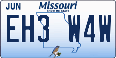 MO license plate EH3W4W
