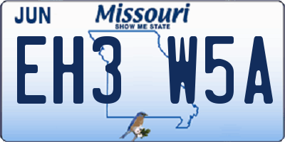 MO license plate EH3W5A