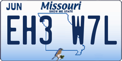 MO license plate EH3W7L