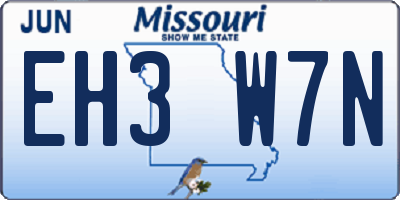 MO license plate EH3W7N