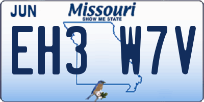 MO license plate EH3W7V