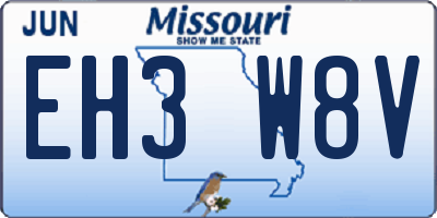 MO license plate EH3W8V