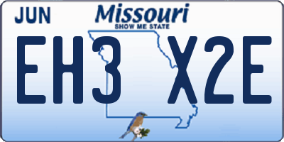 MO license plate EH3X2E