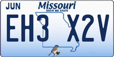 MO license plate EH3X2V