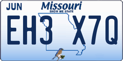 MO license plate EH3X7Q