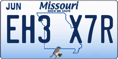 MO license plate EH3X7R