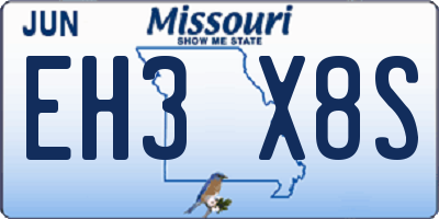 MO license plate EH3X8S