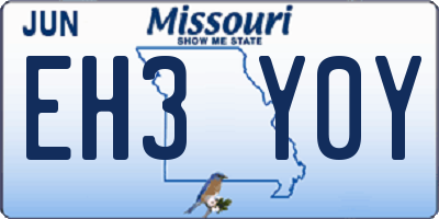 MO license plate EH3Y0Y