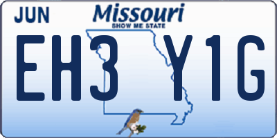 MO license plate EH3Y1G