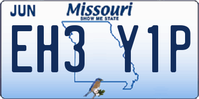 MO license plate EH3Y1P